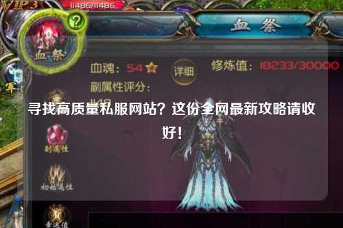 寻找高质量私服网站？这份全网最新攻略请收好！