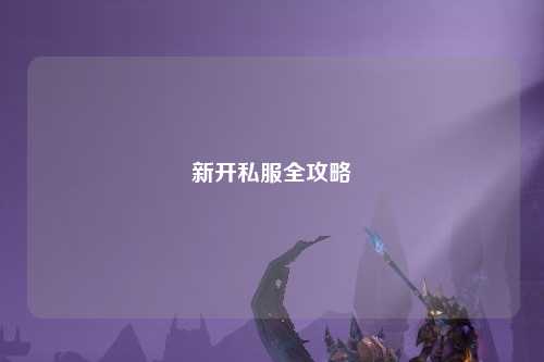 新开私服全攻略