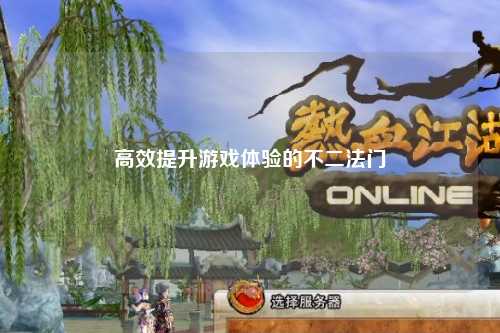 高效提升游戏体验的不二法门