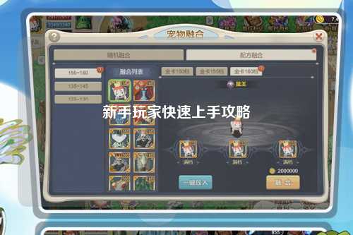 新手玩家快速上手攻略