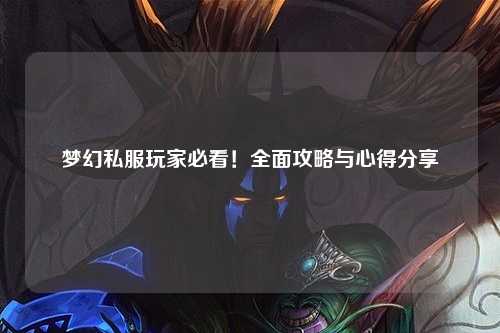 梦幻私服玩家必看！全面攻略与心得分享